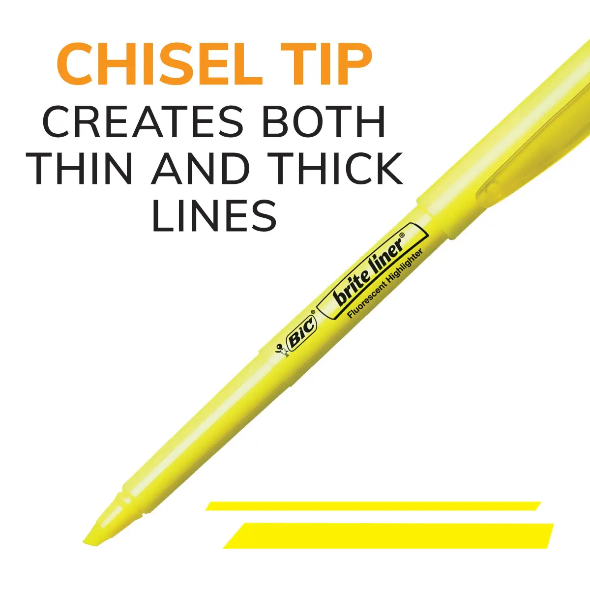 BIC Brite Liner Highlighters, Chisel Tip, 12-Count Pink Set | ACMI-Approved Non-Toxic Markers - view 6