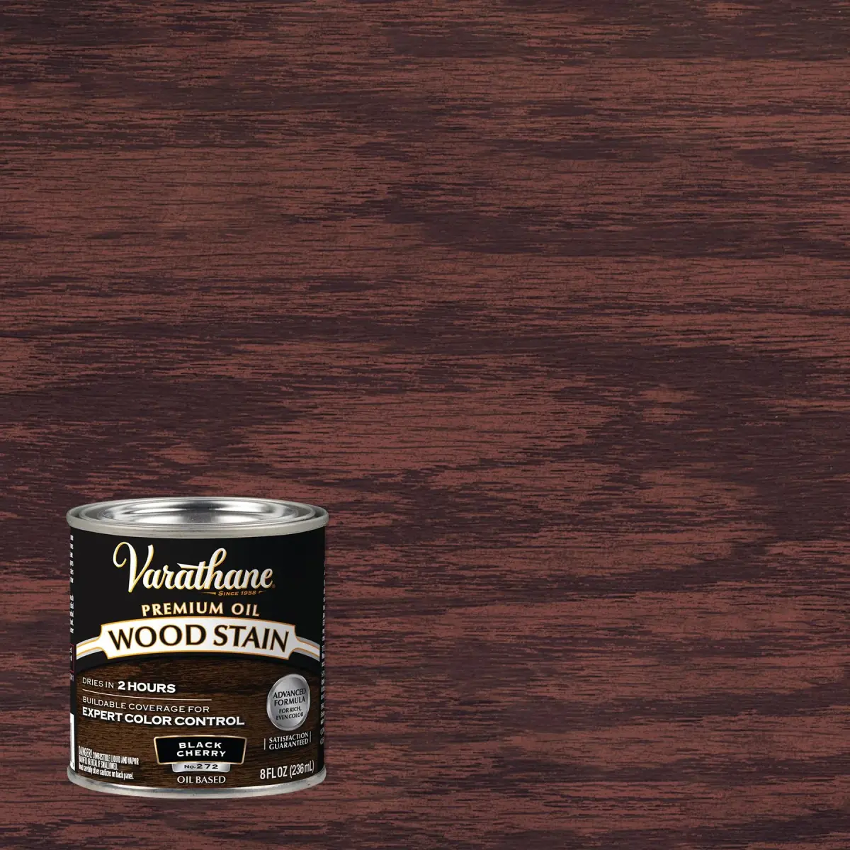 Varathane Dry Black Cherry Oil-Based Wood Stain, Black, Half Pint (16 Fl Oz) - Deep Rich Color - view 2