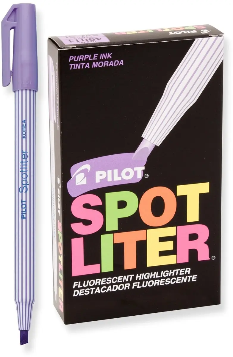 PILOT Highlighters 12-Pack | Fluorescent Purple Chisel Tip for Organizing & Color-Coding - main product image