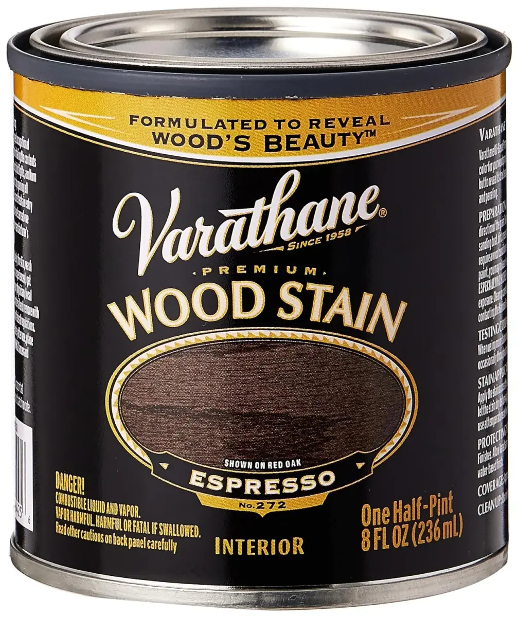 Varathane Espresso Oil-Based Wood Stain 8 fl oz (Half Pint) | Rich Deep Color for Interior Wood - main product image