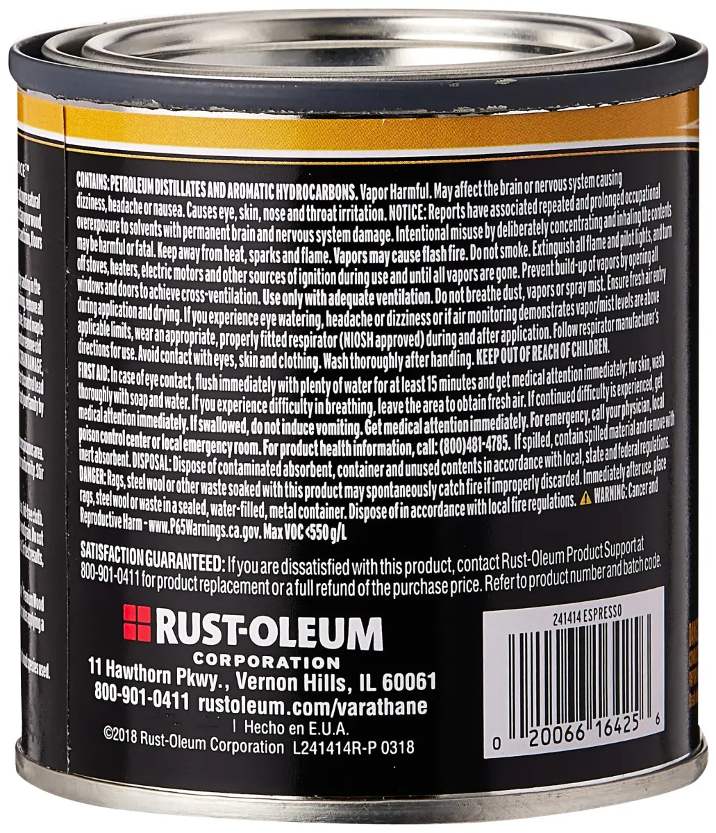Varathane Espresso Oil-Based Wood Stain 8 fl oz (Half Pint) | Rich Deep Color for Interior Wood - view 3