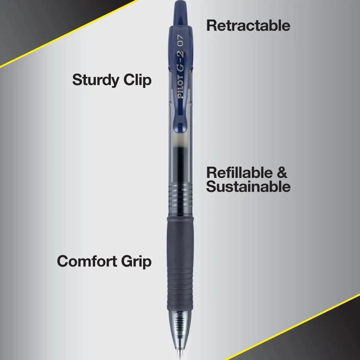 Pilot G2 Premium Gel Roller Pens, Fine Point 0.7mm, Navy Ink, 12 Count Pack | Smooth Writing for Students & Office - view 6