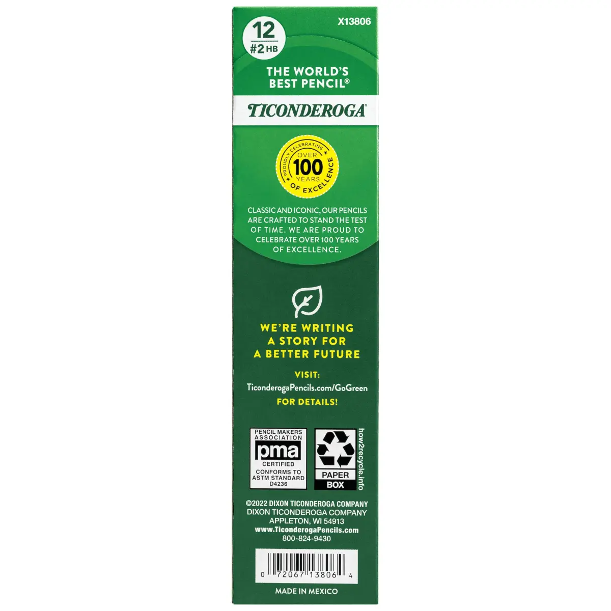 Ticonderoga Wood-Cased Pencils, Pre-Sharpened, HB Soft, Yellow, 12 Count | Writing Instrument for Students & Professionals - view 3