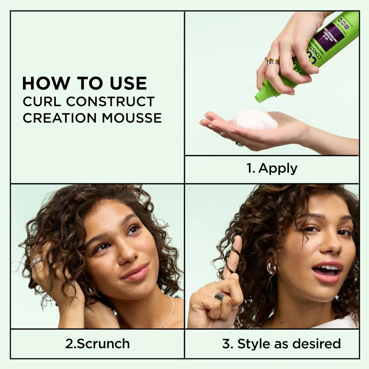 Garnier Fructis Curl Construct Creation Mousse, Curl Activator for Curly, Wavy, Coily Hair, 192ml (6.8 oz) | Controls Frizz, Long-Lasting Hold - view 4