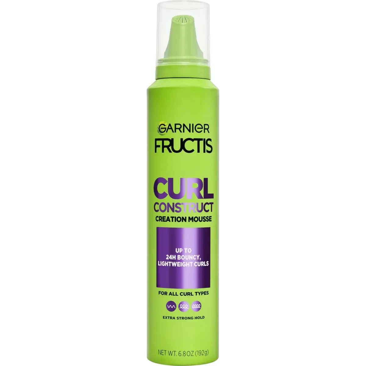 Garnier Fructis Curl Construct Creation Mousse, Curl Activator for Curly, Wavy, Coily Hair, 192ml (6.8 oz) | Controls Frizz, Long-Lasting Hold - main product image