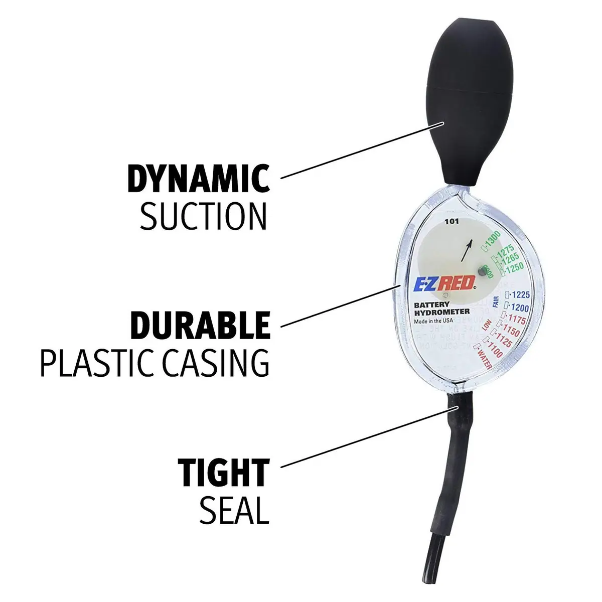 EZRED SP101 Battery Hydrometer Tester | Measures Specific Gravity 1.100-1.300 - view 3