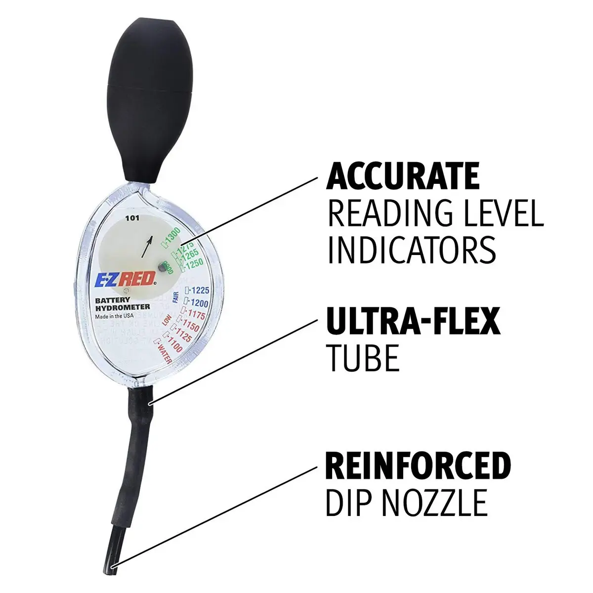 EZRED SP101 Battery Hydrometer Tester | Measures Specific Gravity 1.100-1.300 - view 4