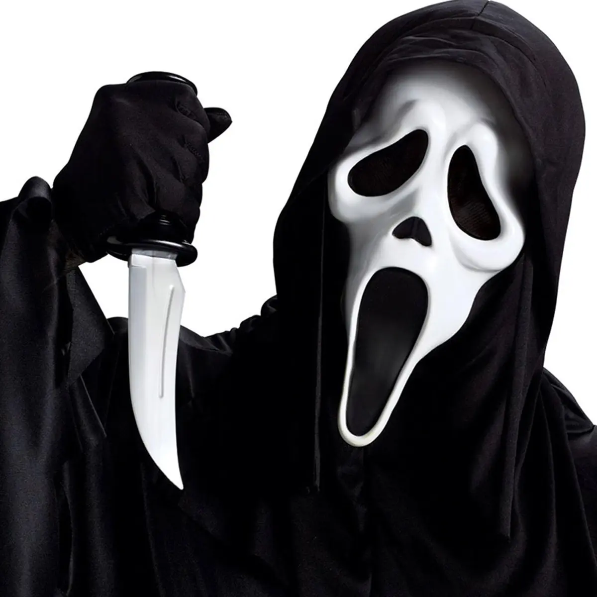 Fun World Ghost Face Mask with Black Shroud, Adult One Size | Officially Licensed Scream Movie Replica - view 3