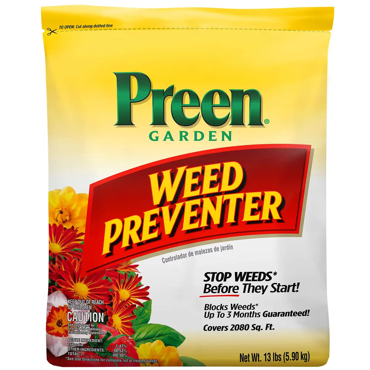 Preen Garden Weed Preventer 13 lb | Up to 3 Months Weed Control in Beds - main product image