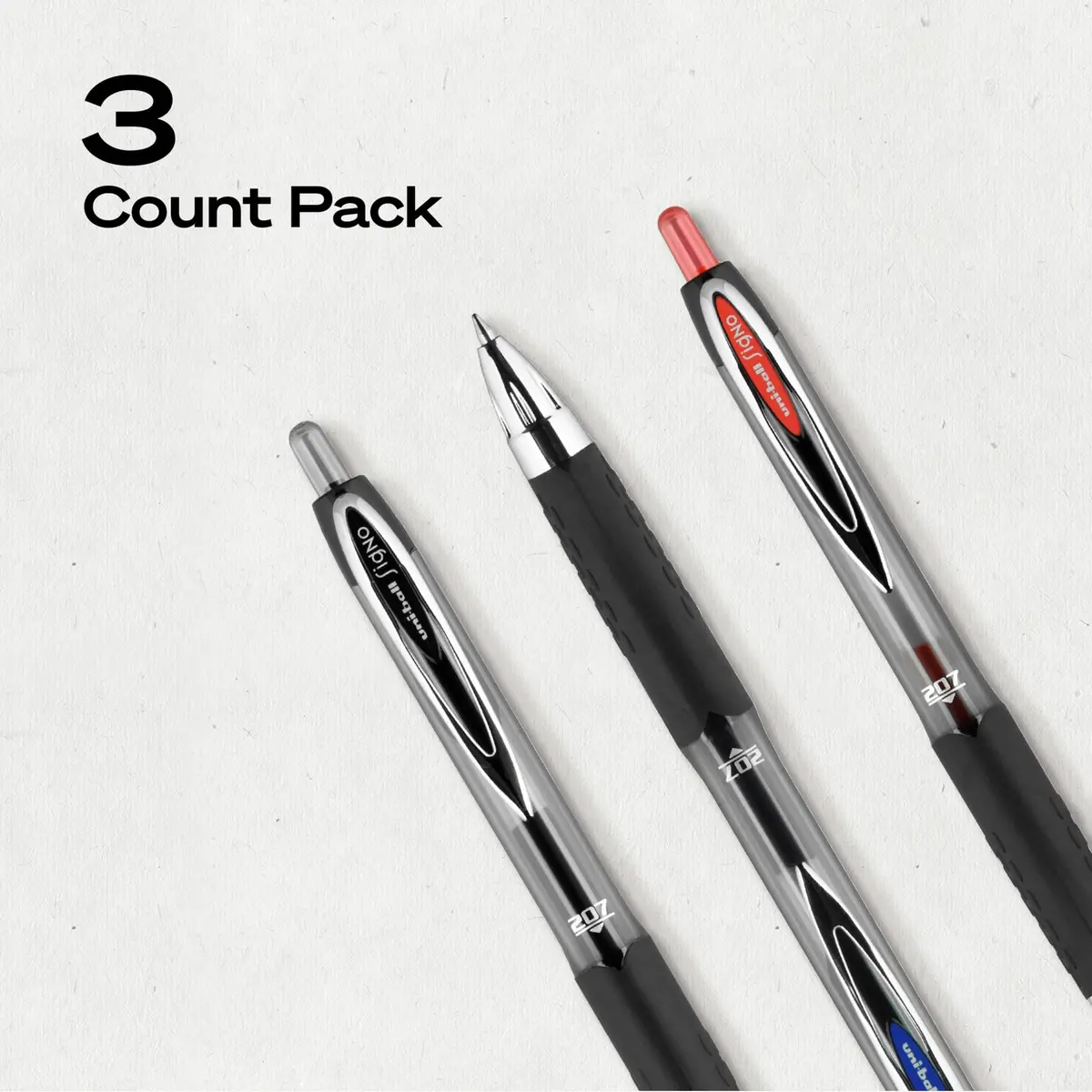 Uni-Ball Gel Pens 3 Pack | Assorted Ink, 0.7mm Medium Point, Retractable - view 8
