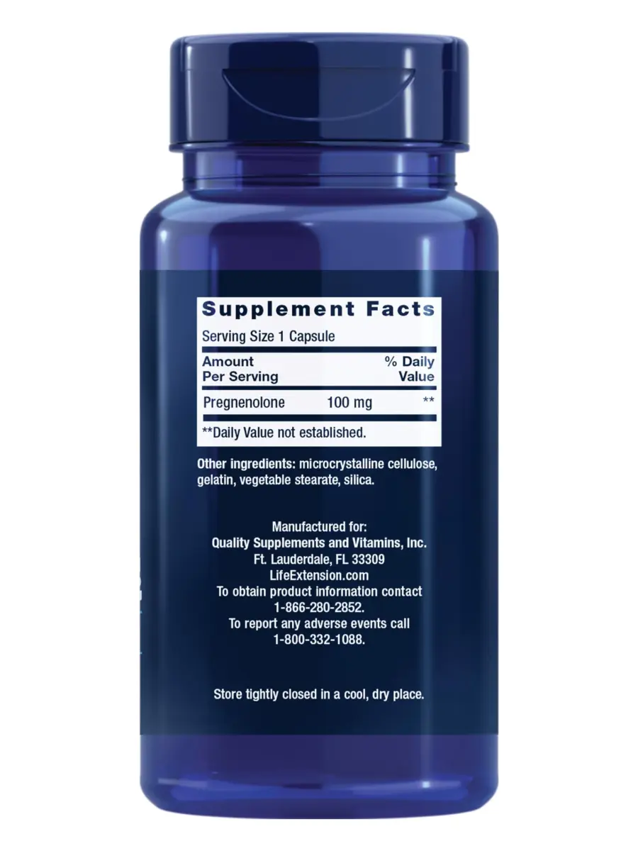 Life Extension Pregnenolone Hormone Balance Supplement 100 mg (100 Count) | Supports Cognitive Health & Mood - view 2