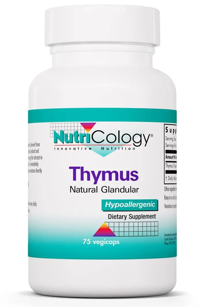 Allergy Research Group Thymus Ovine Glandular Extract 75 Vegicaps | Supports Immune & Thymus Health - main product image