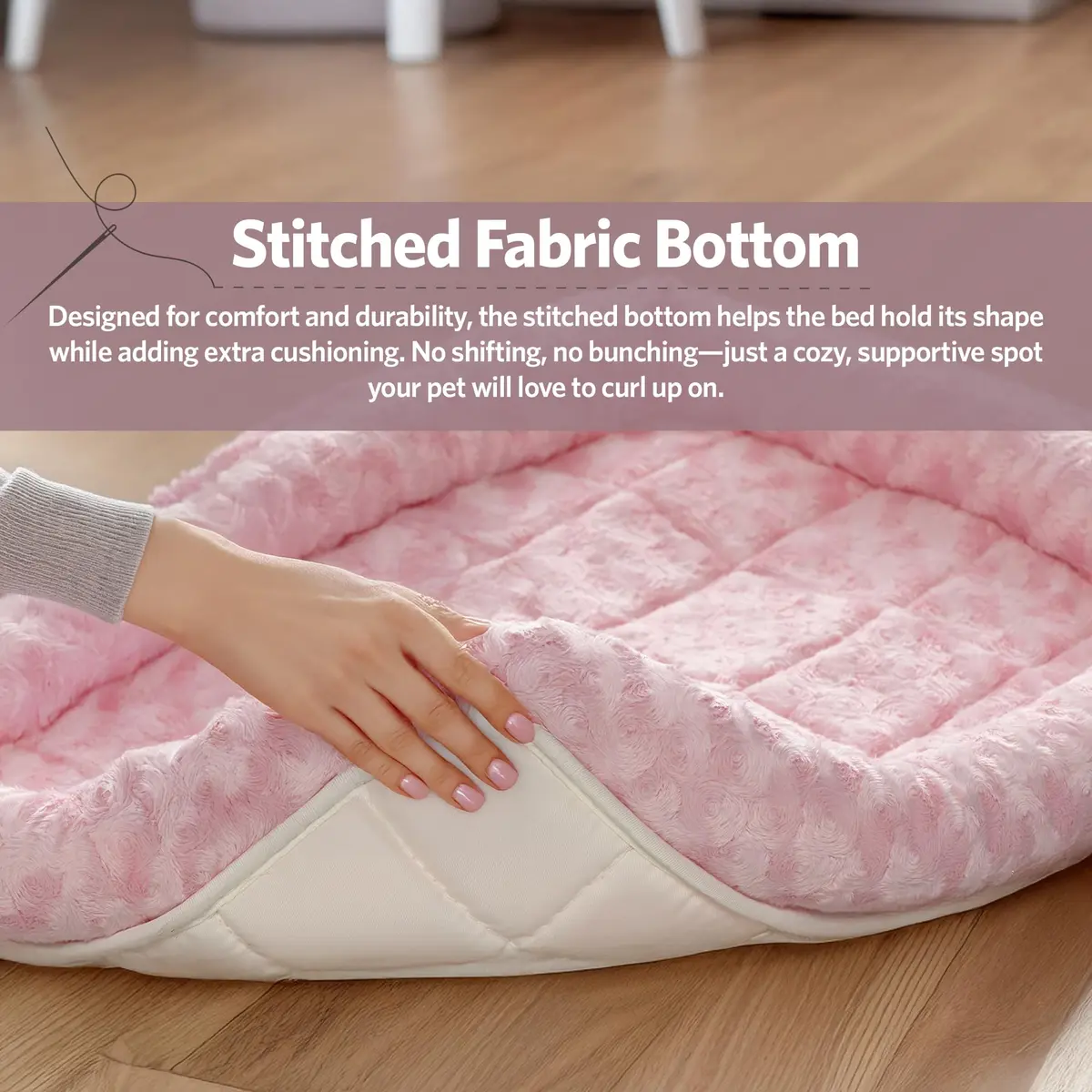 QuietTime by MidWest Bolster Dog Crate Bed Medium 30-Inch 73cm x 51cm x 9cm Fashion Pink | Cozy All-Season Comfort - view 5