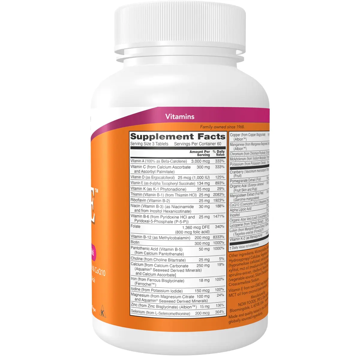 NOW Supplements Eve Women's Multivitamin 180 Tabs | Cranberry, CoQ10 & Superfruits for Women - view 2