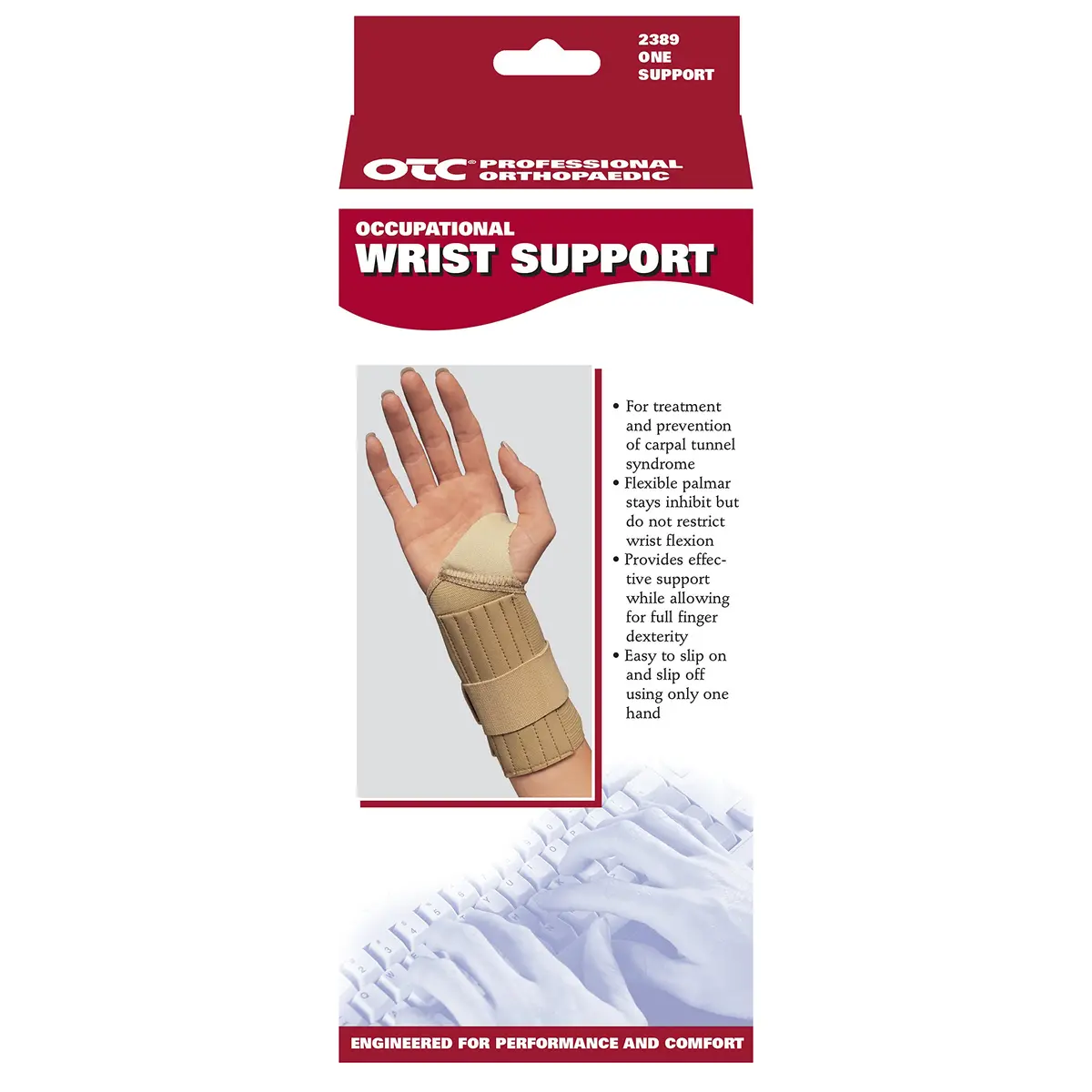 OTC Wrist Support, Occupational Glove, Knit Elastic, X-Large (Right Hand) | Support for Repetitive Tasks with Full Dexterity - view 4