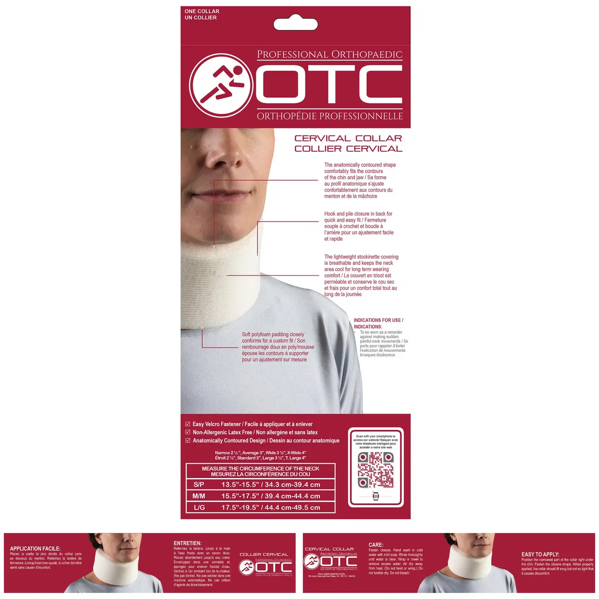 OTC Soft Contour Foam Cervical Collar Neck Support Brace, Average 3" Depth, Large | Limits Motion Against Painful Movement - view 4