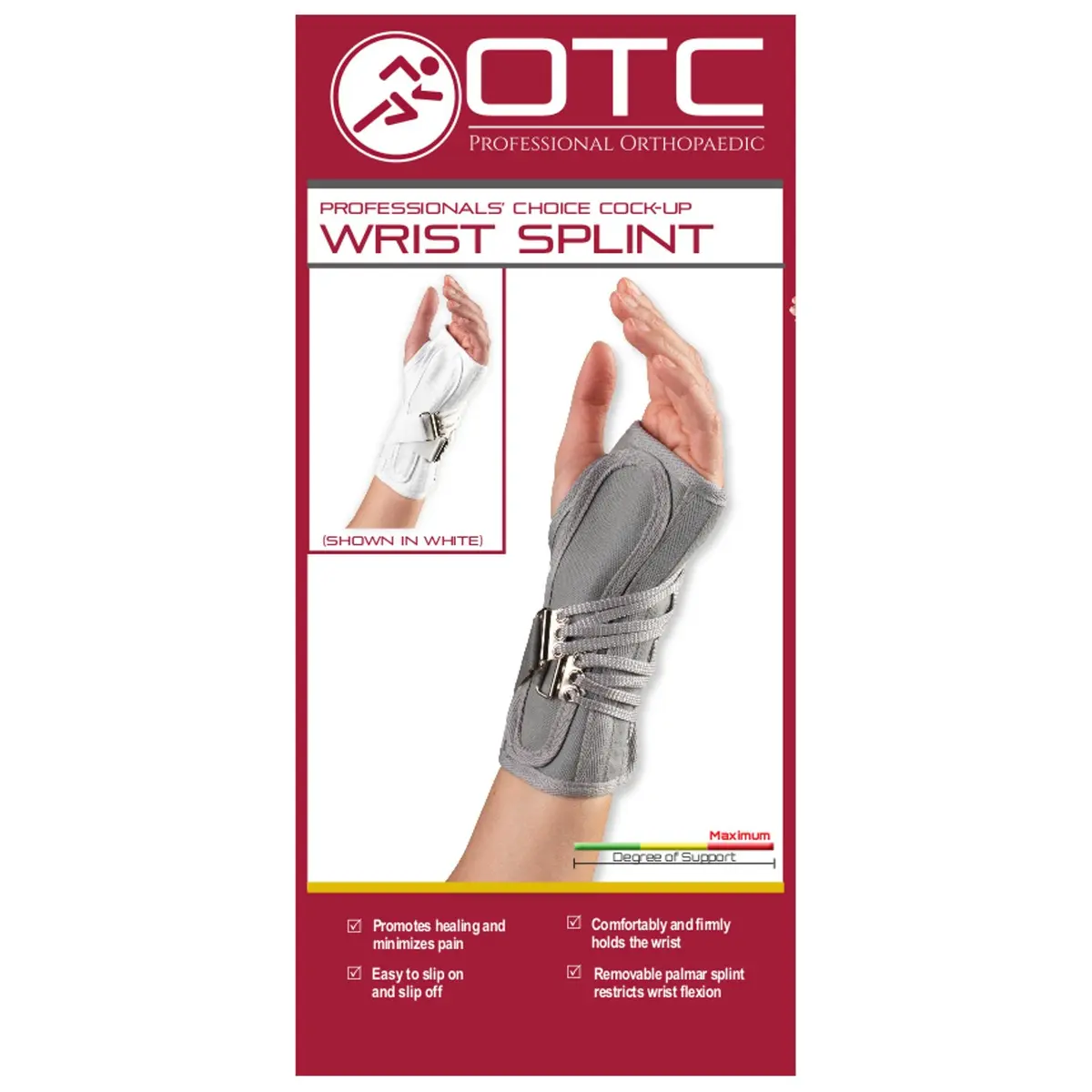 OTC Wrist Splint Large (Left Hand) | Carpal Tunnel Support with Metal Preshaped Splint - view 3