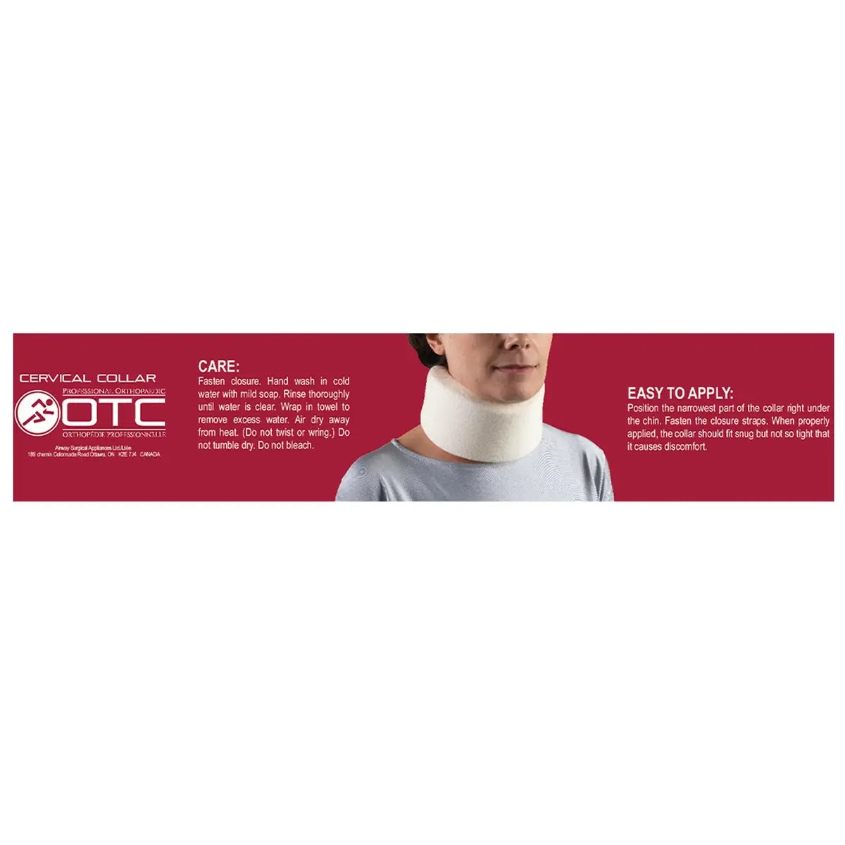 OTC Soft Contour Foam Cervical Collar Neck Support Brace Medium 2.5" Depth (6.35 cm) | Limits Motion for Pain Relief - view 9