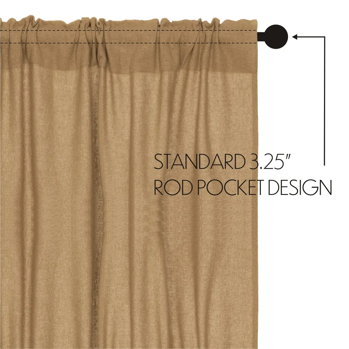 VHC Brands Burlap Natural Window Valance, Tan, 16x72 | Rustic Farmhouse Charm with Easy Care - view 6