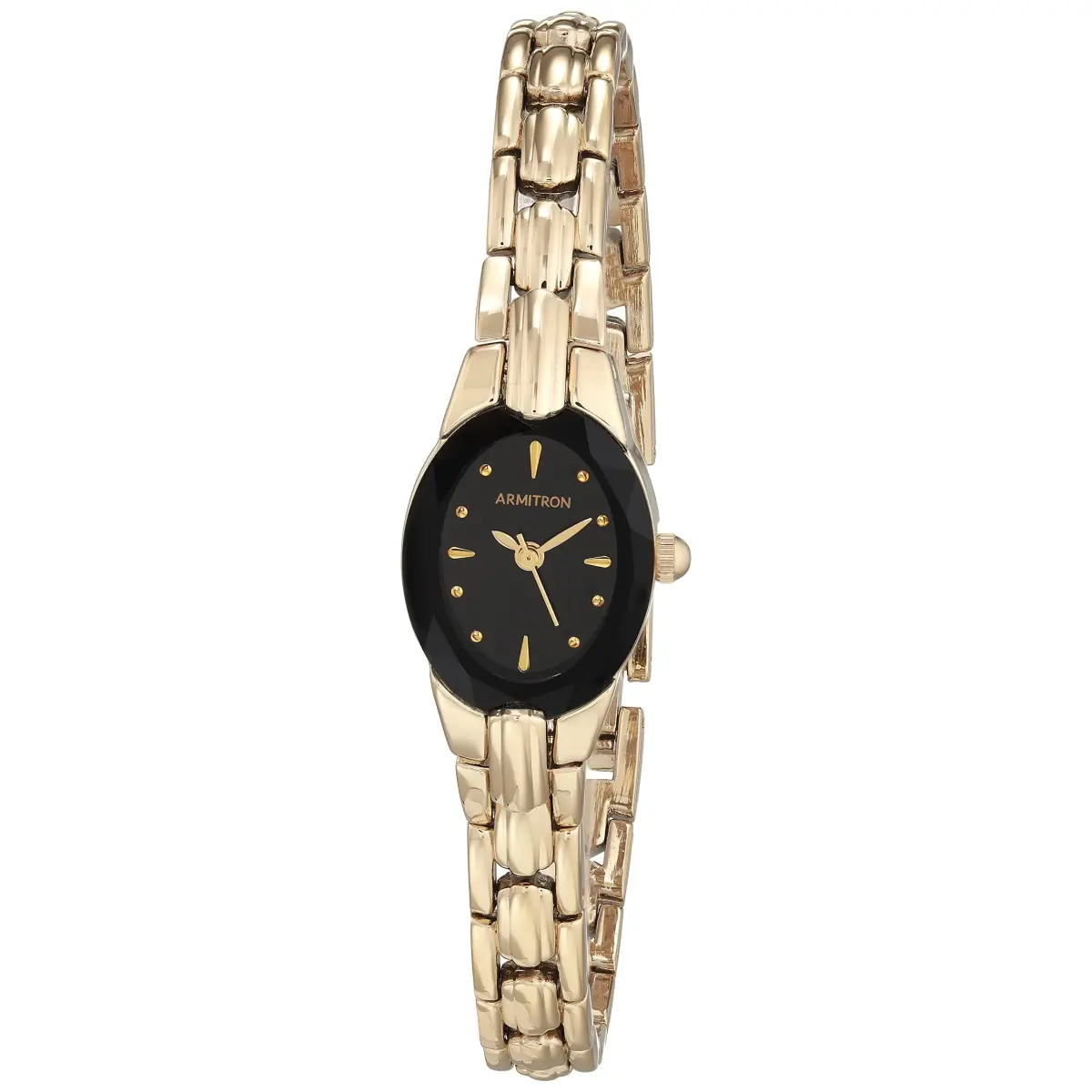 Armitron Women's Black/Gold-Tone Oval Bracelet Watch 17mm | Japanese Quartz Movement - main product image