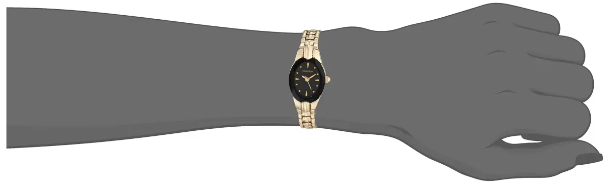 Armitron Women's Black/Gold-Tone Oval Bracelet Watch 17mm | Japanese Quartz Movement - view 6