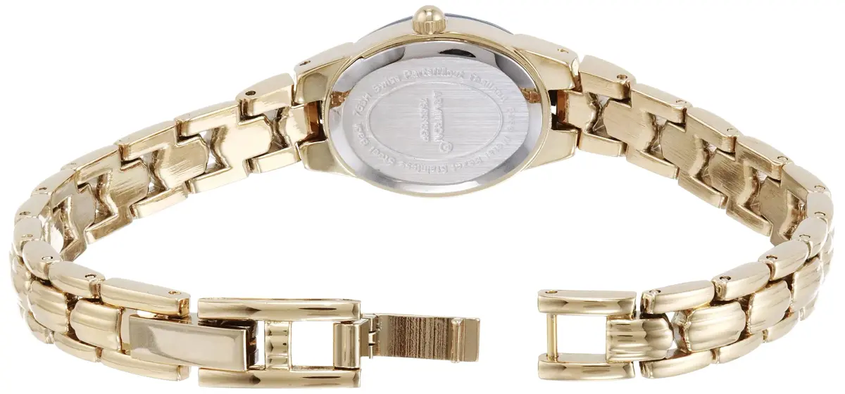 Armitron Women's Black/Gold-Tone Oval Bracelet Watch 17mm | Japanese Quartz Movement - view 3