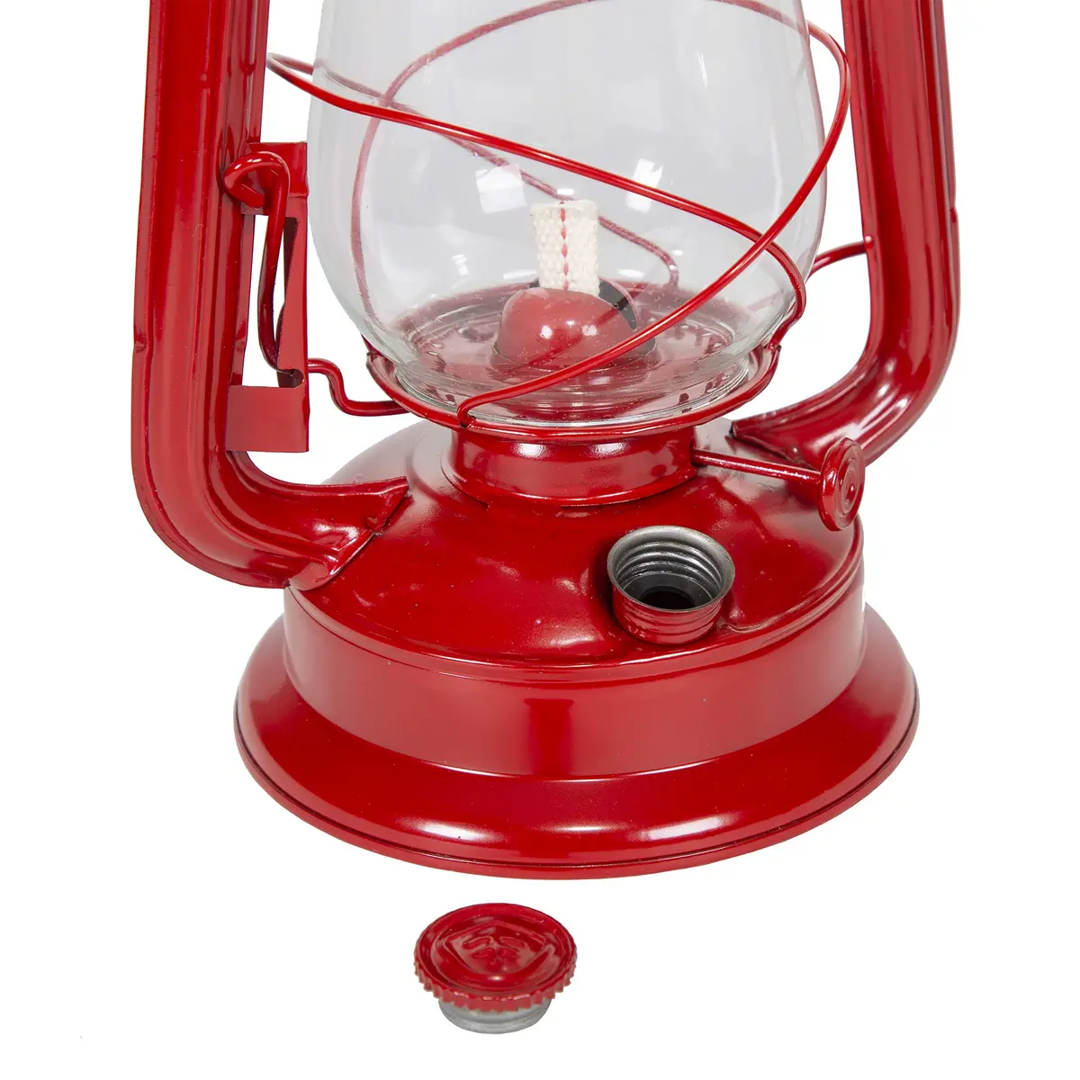 Stansport 12-inch Hurricane Lantern (127) Red | Classic Vintage Design for Camping, Cabins & Emergencies - view 2