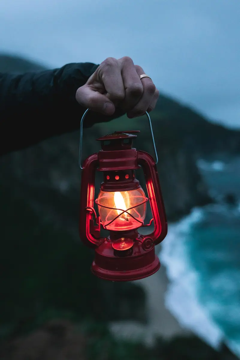 Stansport 8" Hurricane Lantern Red | Classic Metal Fuel Lamp for Camping & Outdoors - view 3