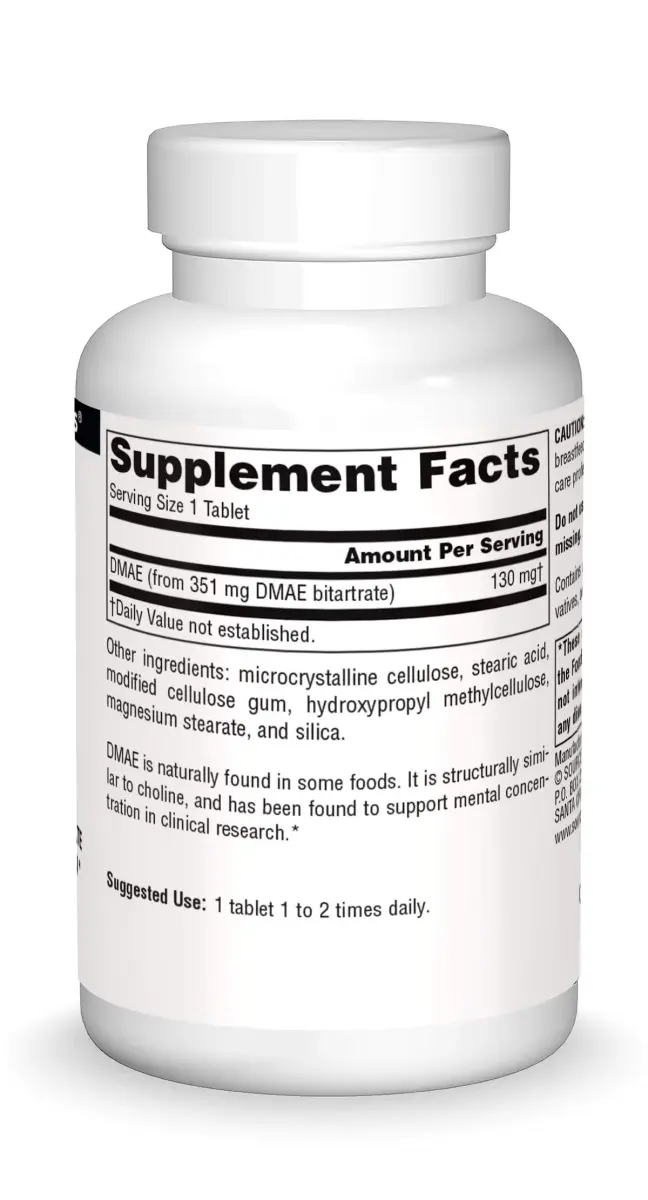 Source Naturals DMAE 351 mg 100 Tablets | Supports Mental Concentration & Brain Health - view 2