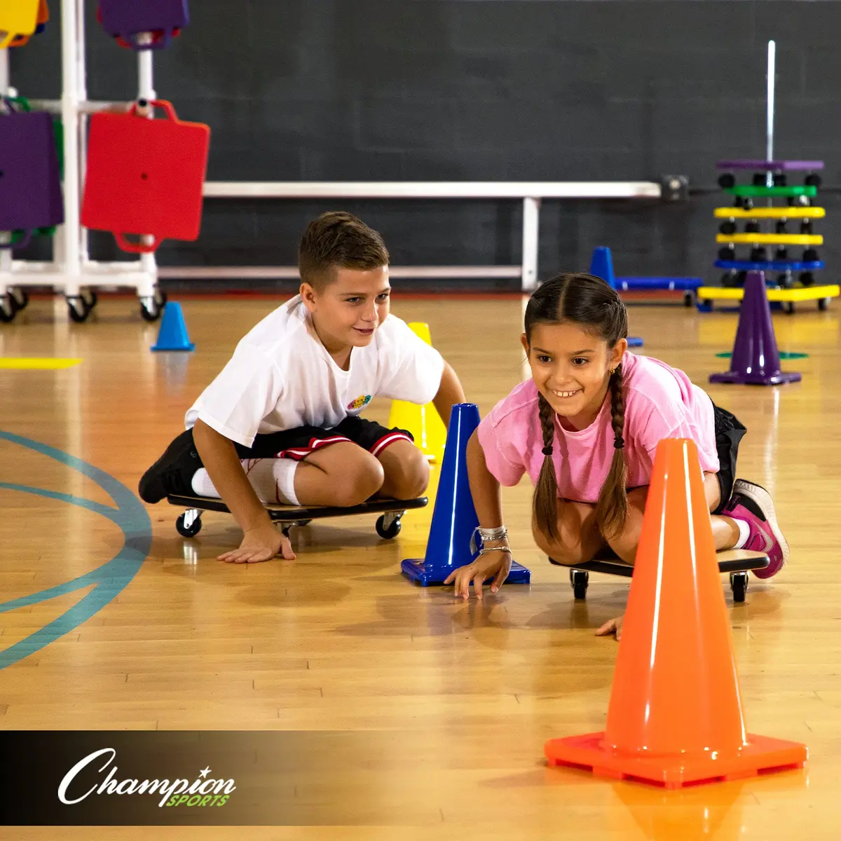 Champion Sports 12" Wood Scooter – Wooden Base with Full Bumper & Swivel Casters for Active Play & PE Class - view 6