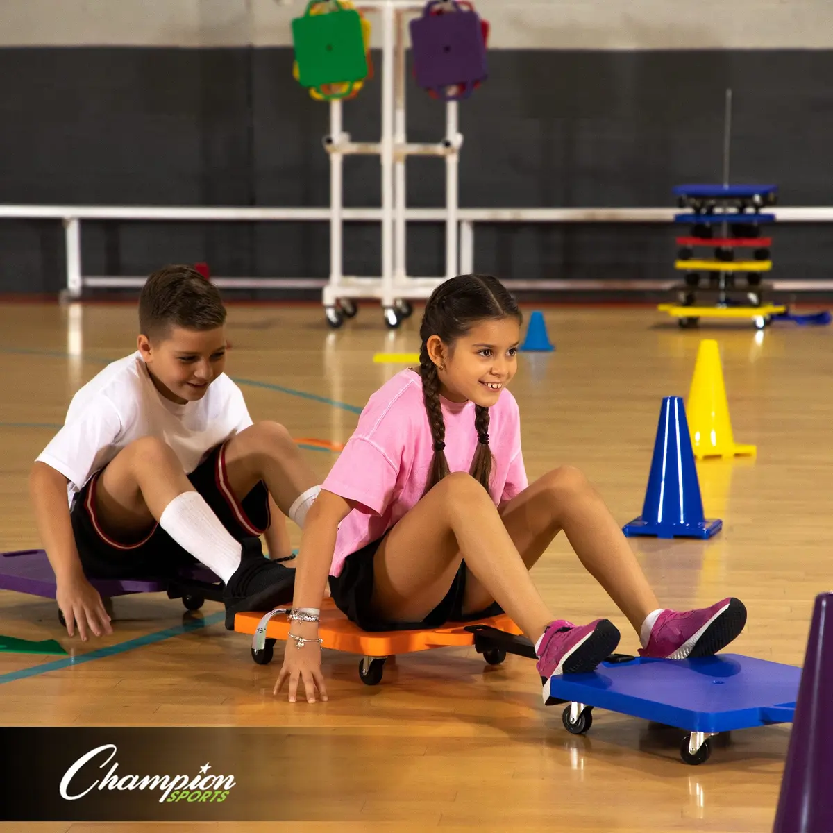 Champion Sports 12" Wood Scooter – Wooden Base with Full Bumper & Swivel Casters for Active Play & PE Class - view 7
