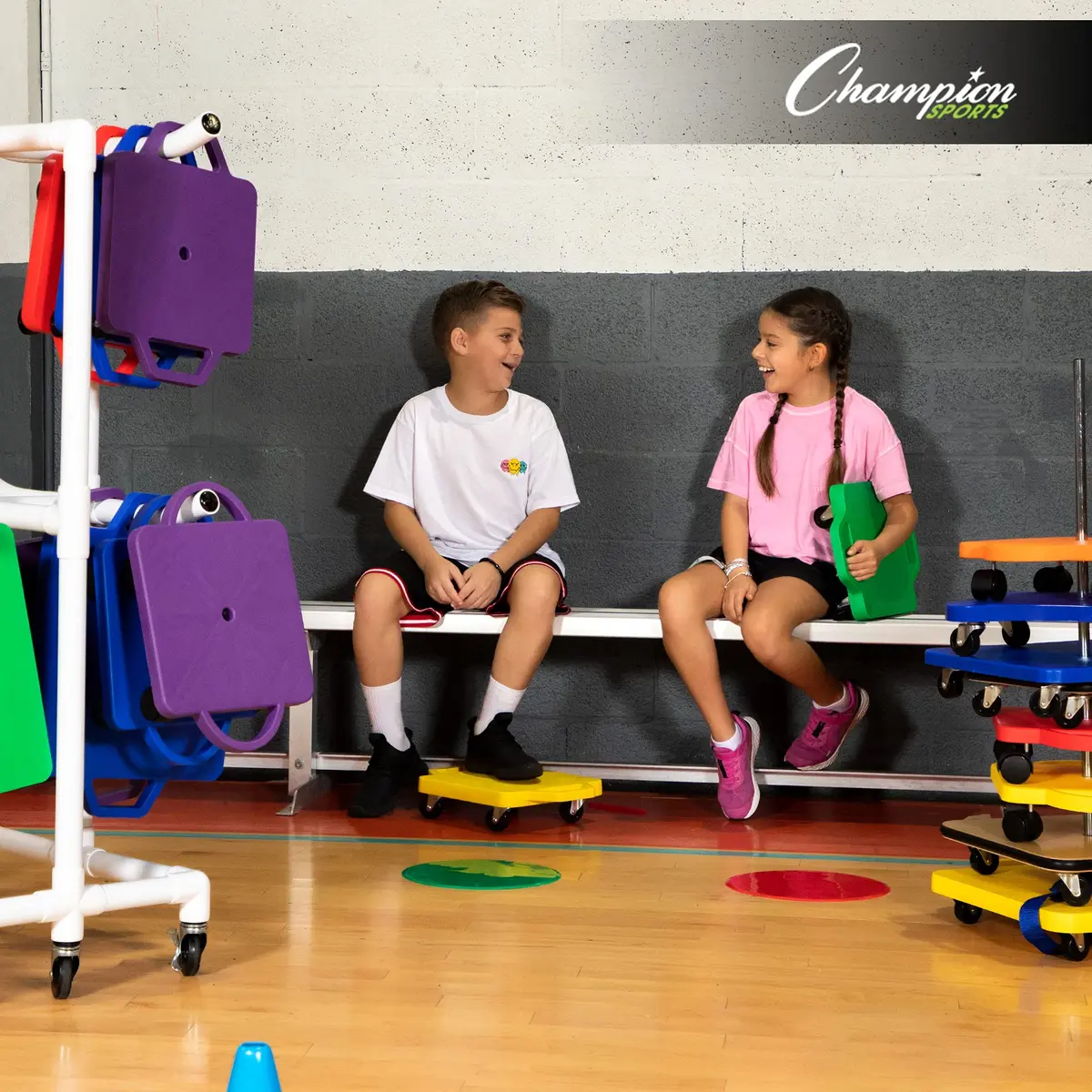Champion Sports 12" Wood Scooter – Wooden Base with Full Bumper & Swivel Casters for Active Play & PE Class - view 8