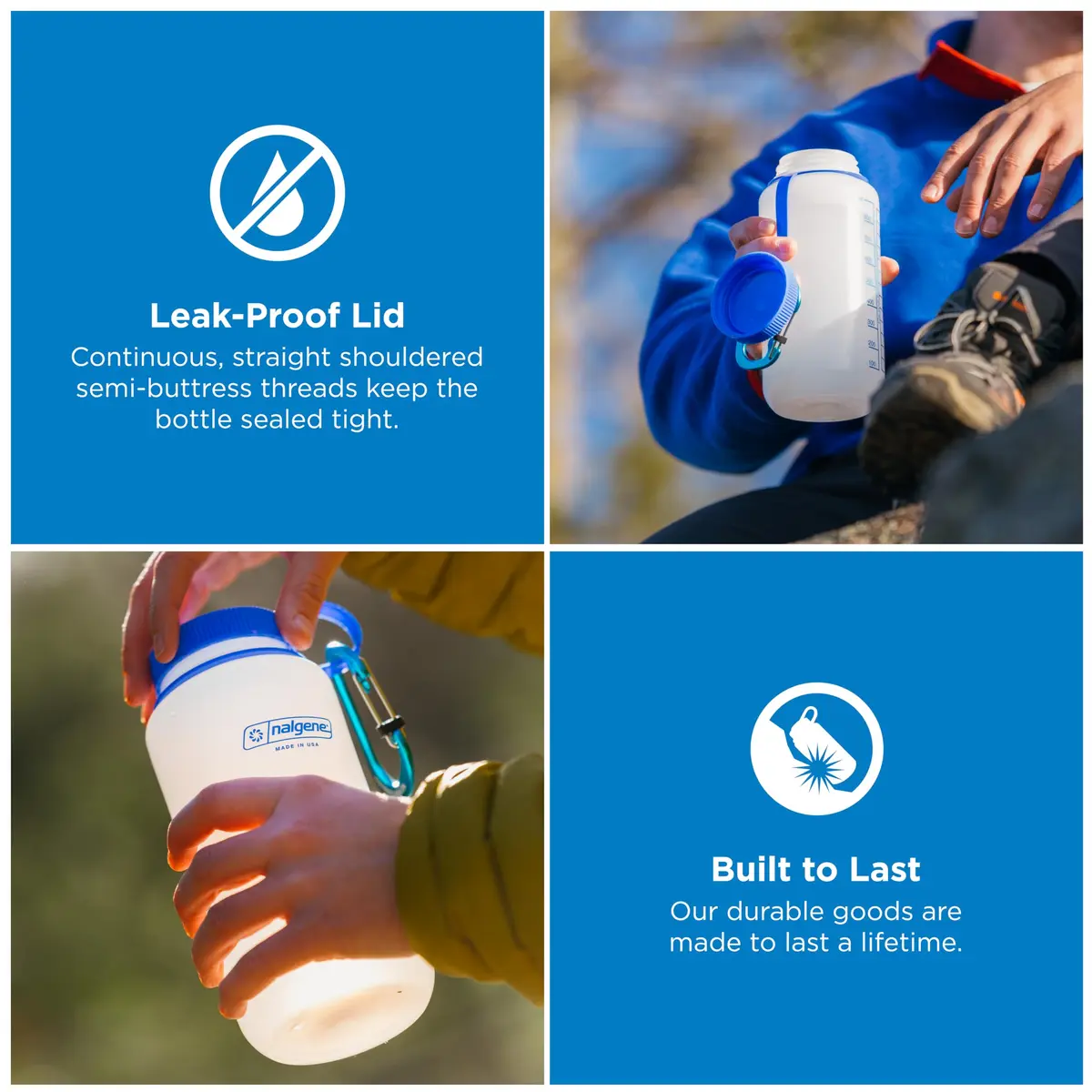 Nalgene Wide Mouth 32 oz (946 ml) BPA-Free HDPE Water Bottle | Leak-Proof & Durable for Everyday Adventures - view 2