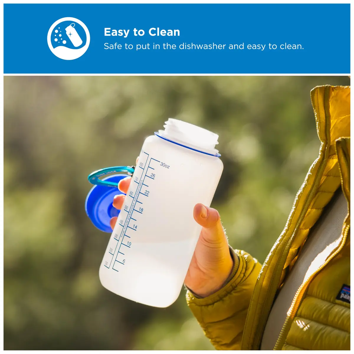 Nalgene Wide Mouth 32 oz (946 ml) BPA-Free HDPE Water Bottle | Leak-Proof & Durable for Everyday Adventures - view 3
