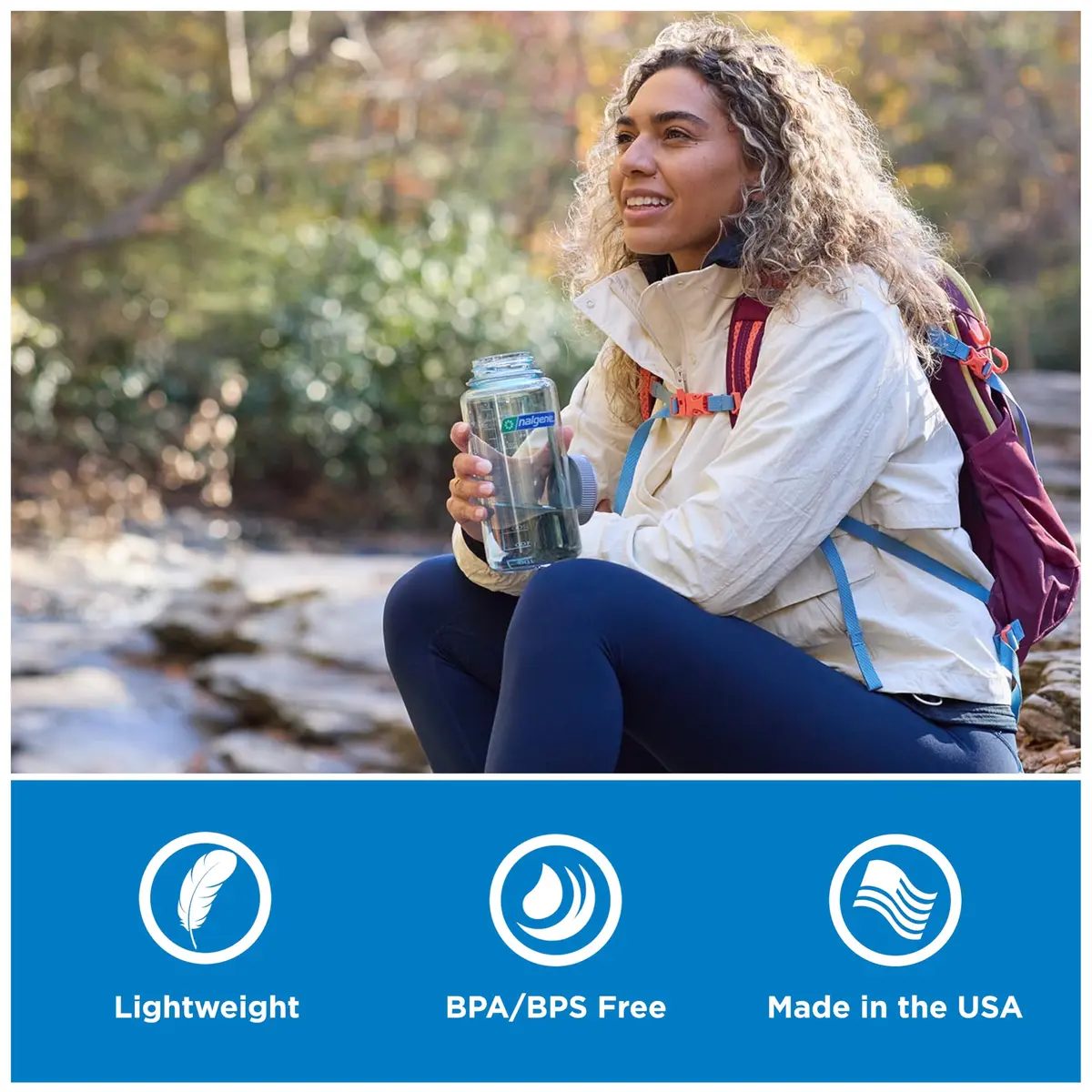 Nalgene Wide Mouth 32 oz (946 ml) BPA-Free HDPE Water Bottle | Leak-Proof & Durable for Everyday Adventures - view 4