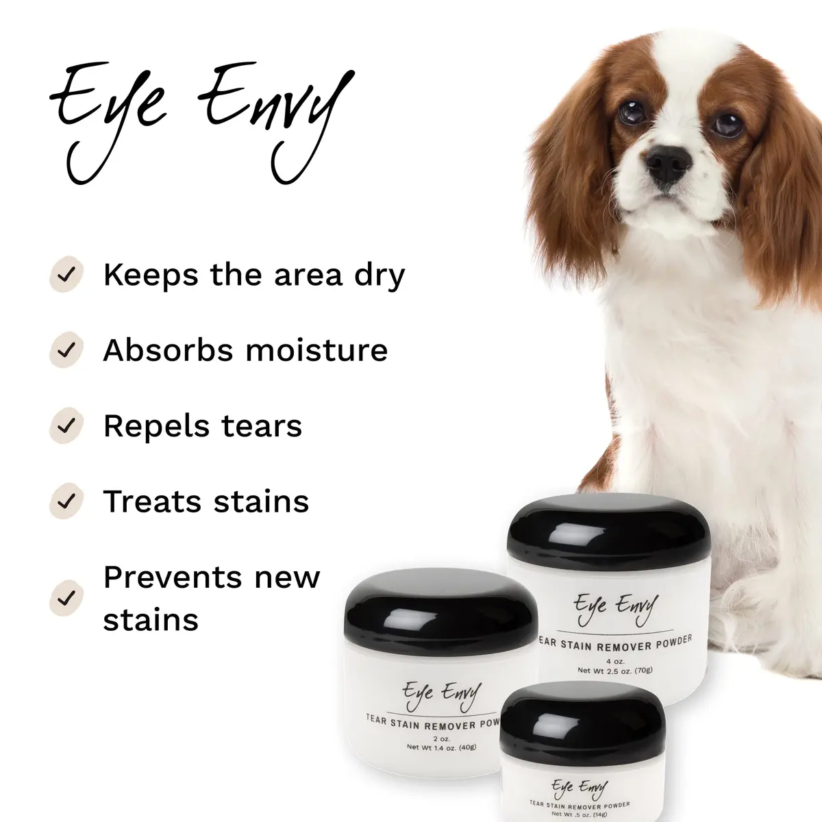 Eye Envy Tear Stain Remover Powder for Dogs and Cats 40g (1.4 oz) | Natural, Safe Formula for Stain-Free Eyes - view 2