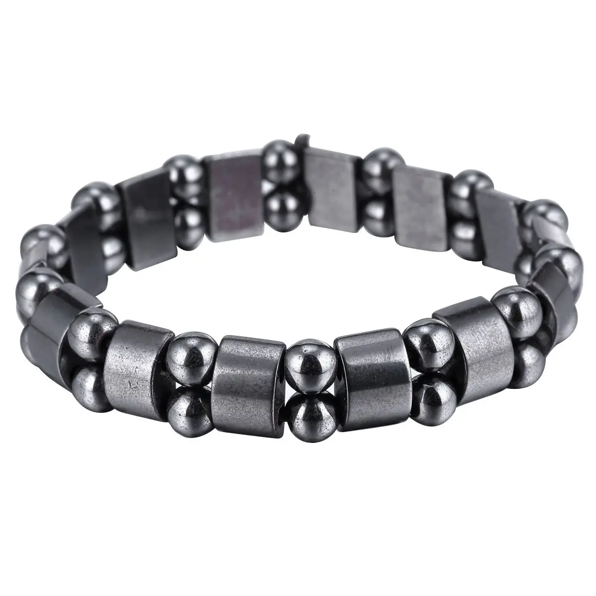 VIKI LYNN Hematite Magnetic Bracelets for Men and Women | Adjustable Magnetic Fidget Wristband Jewelry Gift - main product image