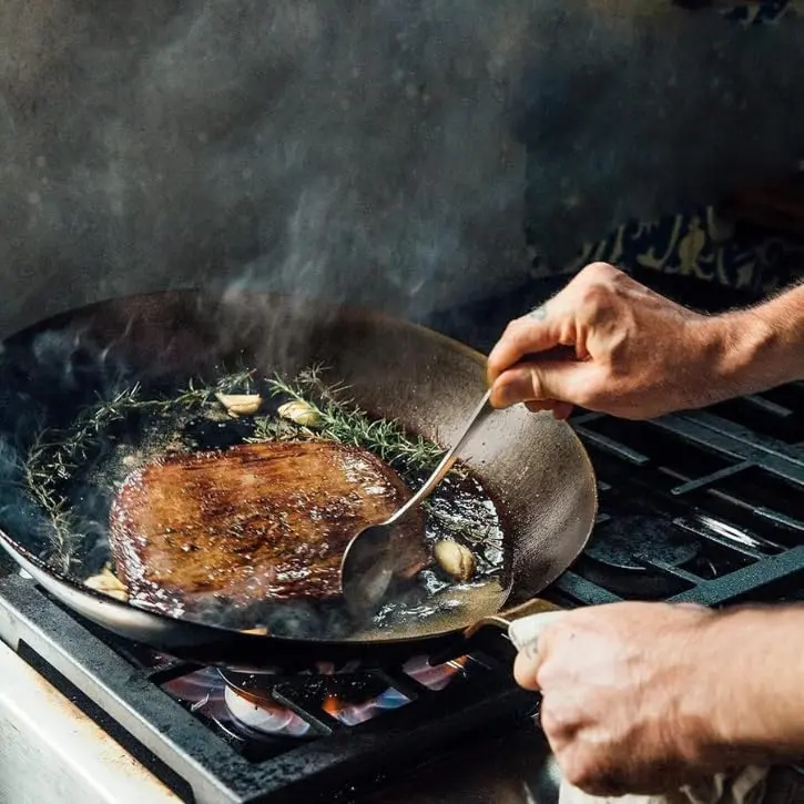 Matfer Bourgeat Black Carbon Steel Frying Pan 9 3/8" | High-Heat, Versatile, Made in France - view 7