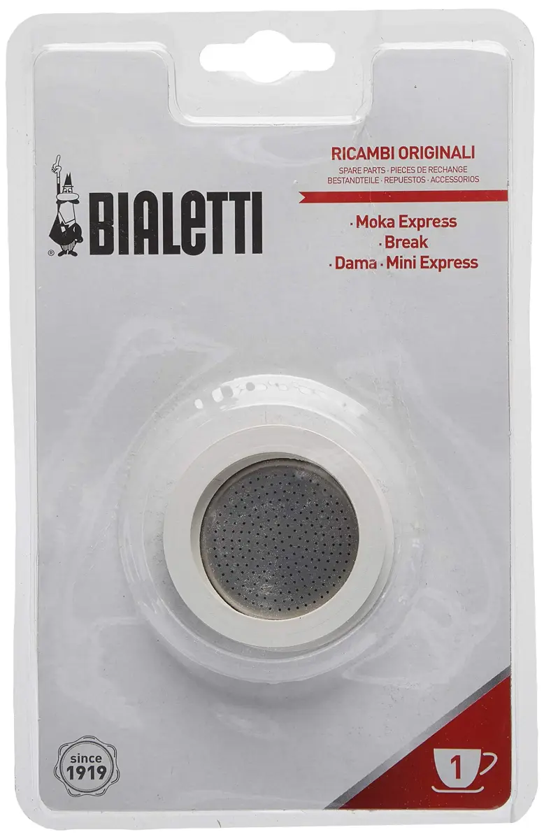 Bialetti 1-Cup Moka Espresso Machine Replacement Gaskets & Filter | Fits 1-Cup Aluminum Pots - view 2
