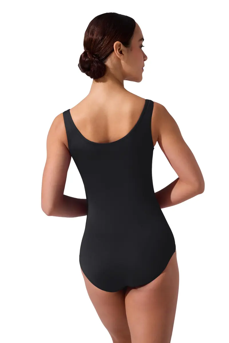 Capezio Tank Leotard Small | Classic V-neck, Sleeveless, Nylon Blend, Black - view 3