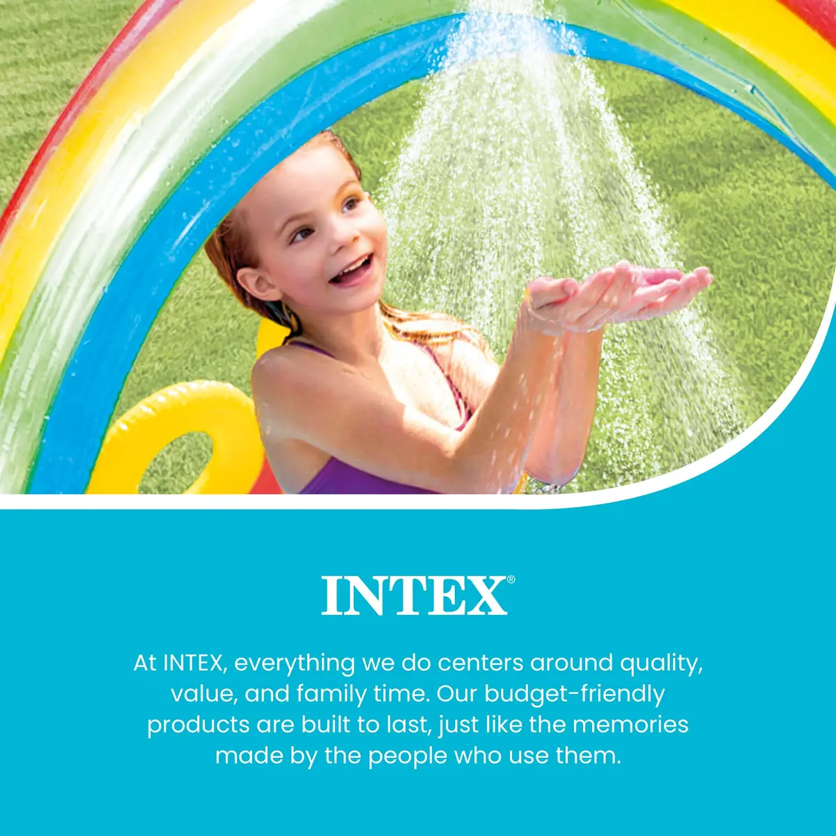 Intex Rainbow Ring Inflatable Play Center with Slide & Kiddie Pool 297cm x 193cm x 135cm | ASTM-Tested for Kids Ages 2+ - view 6