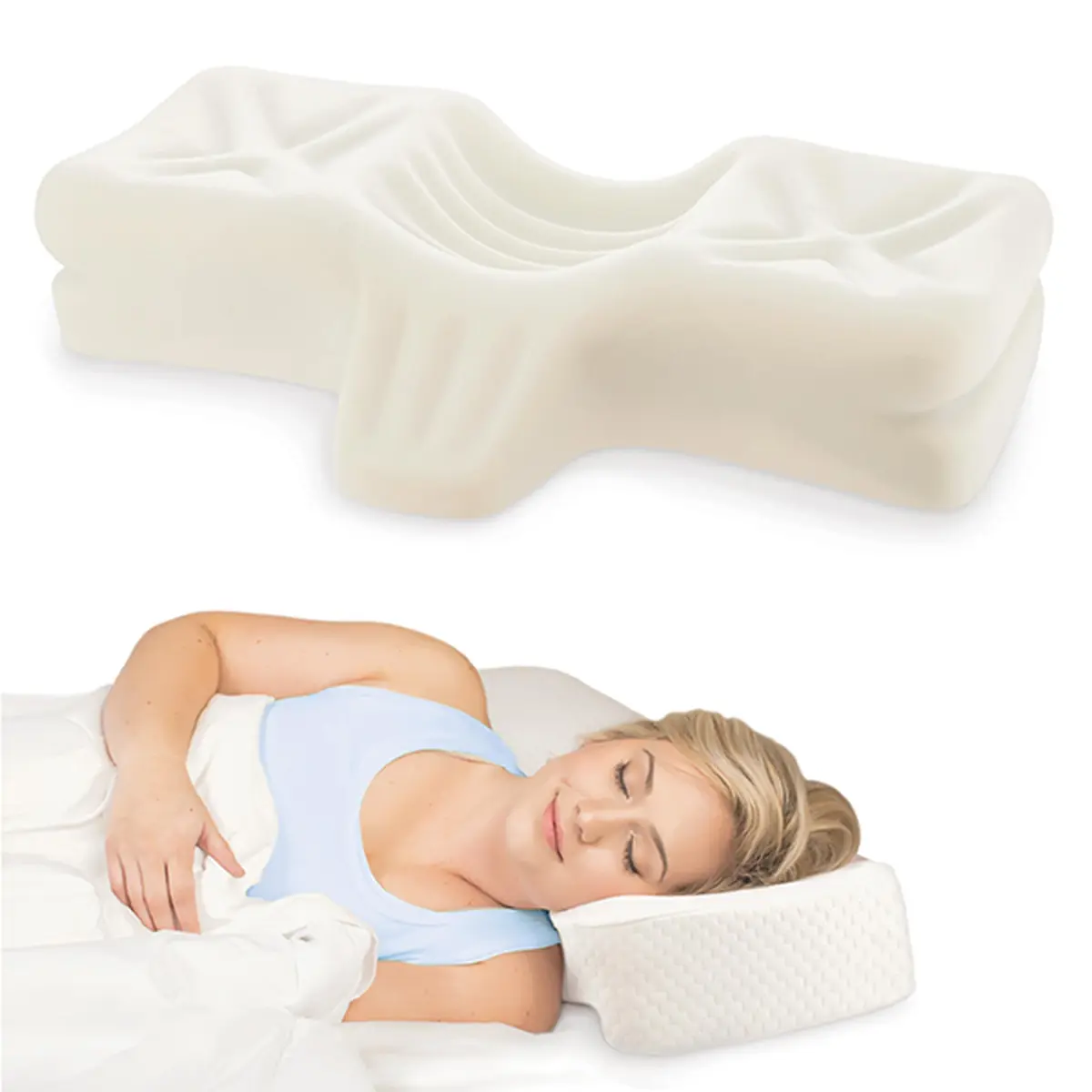 Therapeutica Cervical Pillow Large | Ergonomic Neck Support for Back & Side Sleepers - main product image