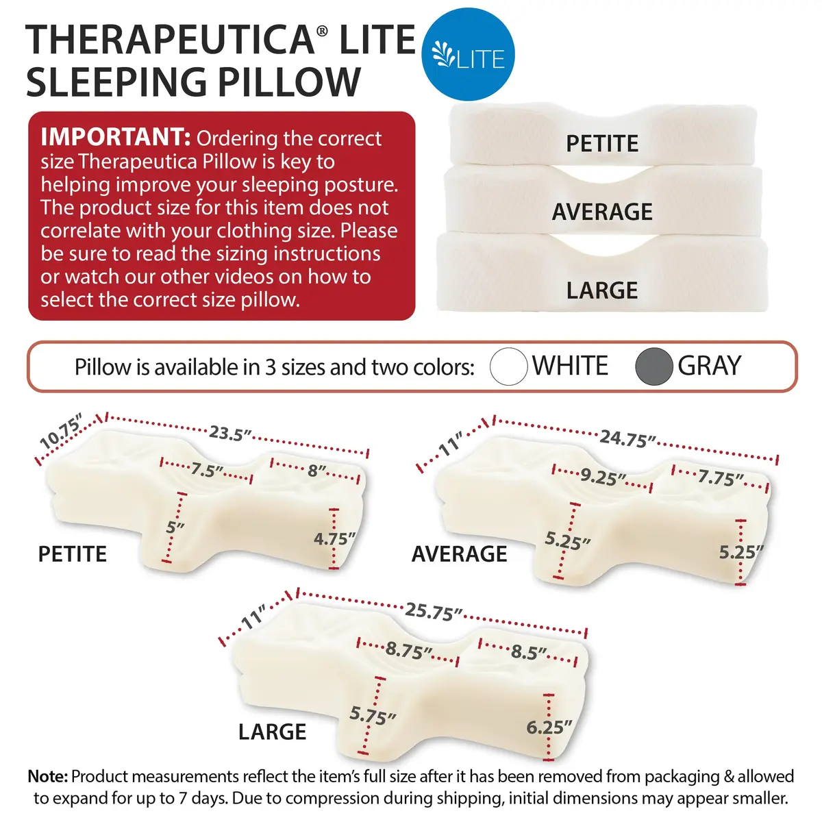 Therapeutica Cervical Pillow Large | Ergonomic Neck Support for Back & Side Sleepers - view 8