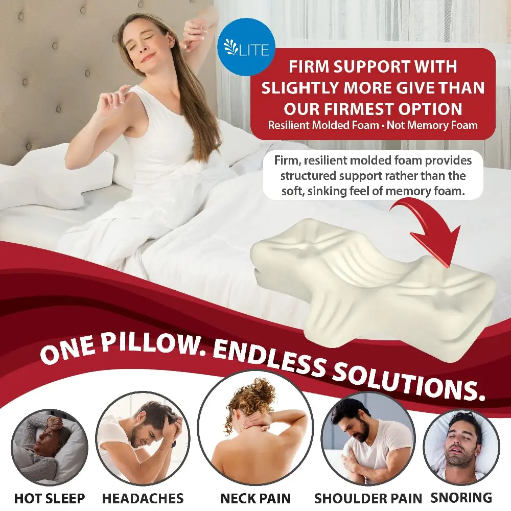 Therapeutica Cervical Pillow Large | Ergonomic Neck Support for Back & Side Sleepers - view 2