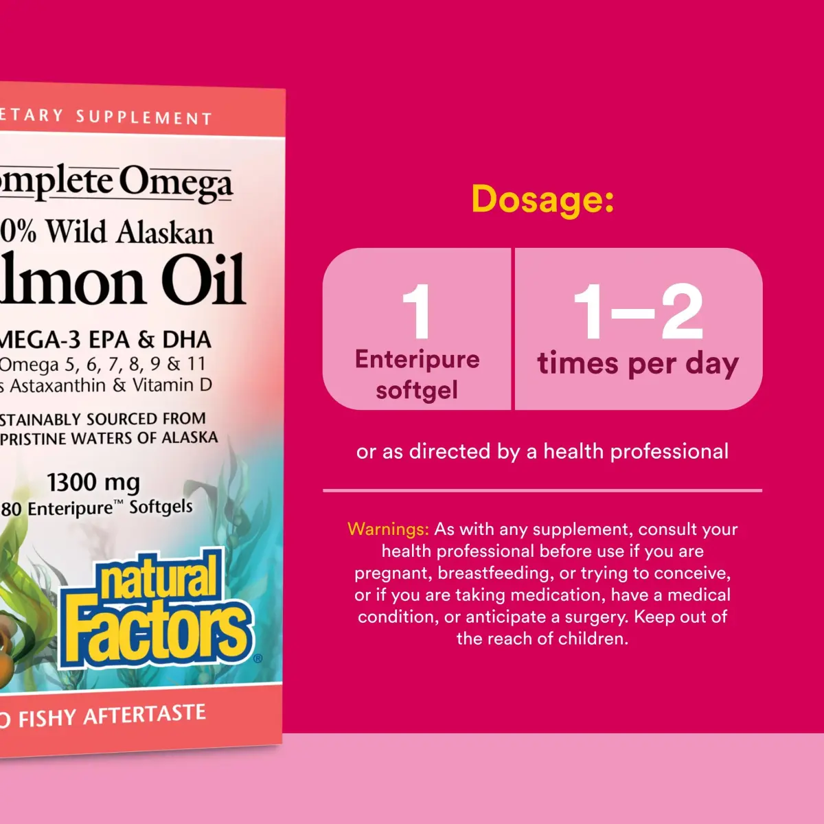 Natural Factors Complete Omega Wild Alaskan Salmon Oil 180 Softgels (408 g / 180 Count) | Supports Heart and Brain Health with Omega-3 DHA and EPA - view 3
