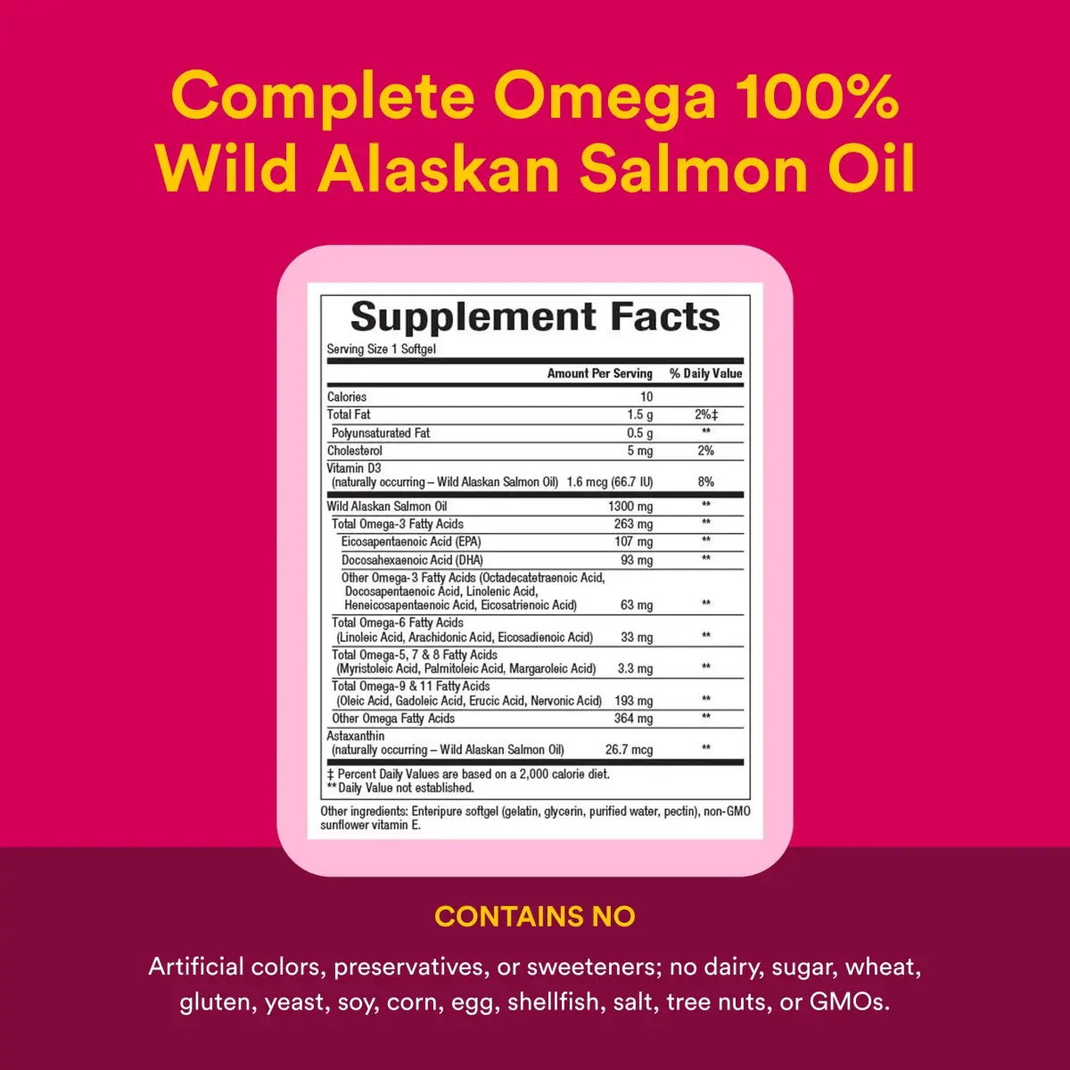 Natural Factors Complete Omega Wild Alaskan Salmon Oil 180 Softgels (408 g / 180 Count) | Supports Heart and Brain Health with Omega-3 DHA and EPA - view 4