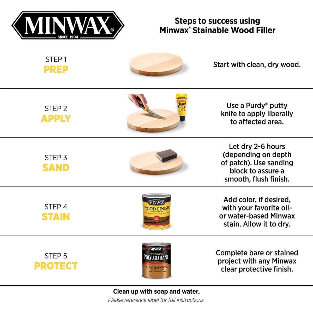 Minwax Stainable Wood Filler 454 g (16 oz) | Repairs Cracks, Gouges, Holes for Indoor/Outdoor Wood - view 6