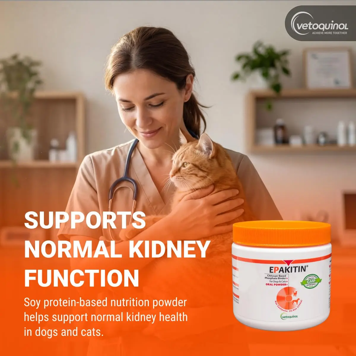 Vetoquinol Epakitin Phosphate Binder for Cats and Dogs | Supports Kidney Health, 300 g - view 3