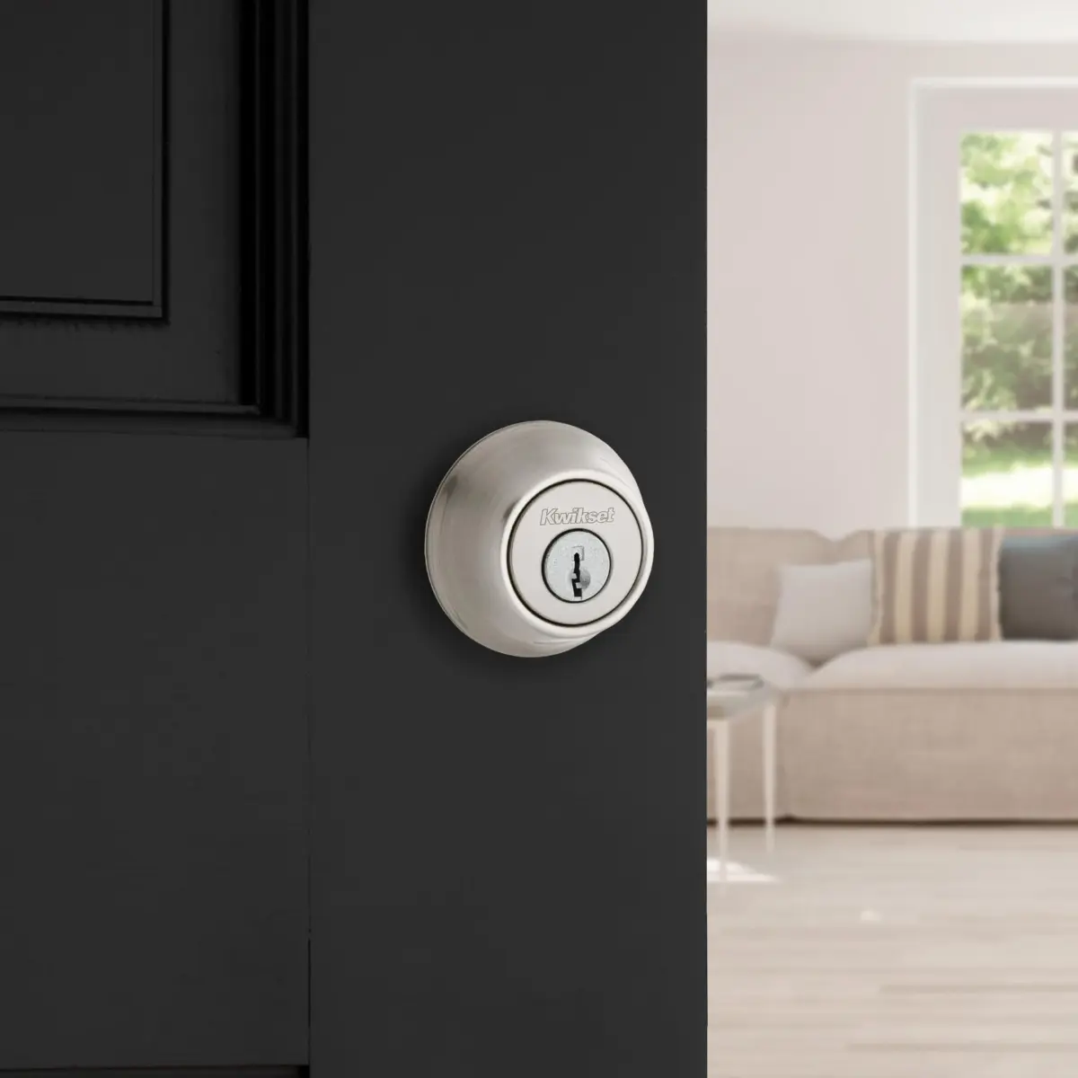 Kwikset 660 Single Cylinder Deadbolt Lock, Satin Nickel, 3.5 cm (1.38") Door Thickness | BHMA Grade 3 Certified Security - view 2