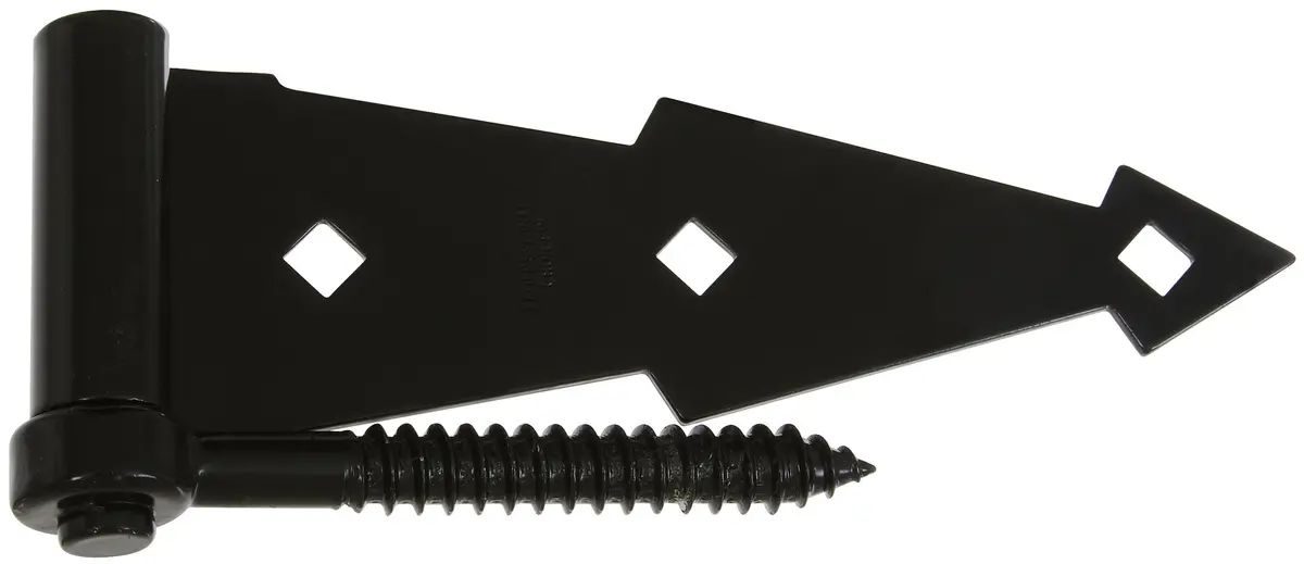 Stanley Heavy Duty Strap Hinges & Screw Hooks 7" | Corrosion-Resistant Black Finish, 2 Pack - main product image